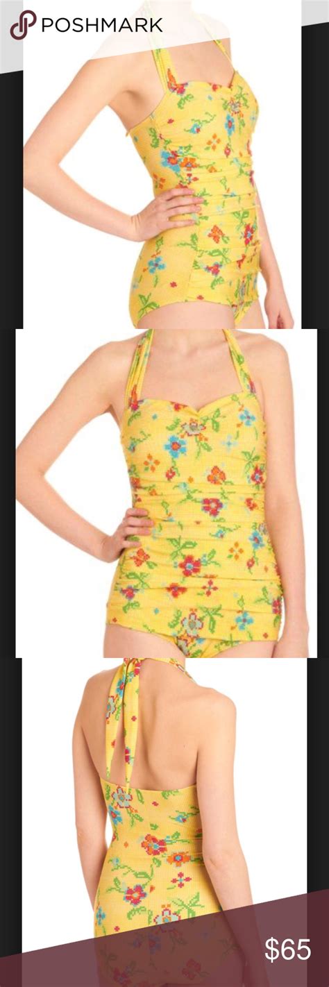 Esther Williams 50s Pinup Yellow Swimsuit 6