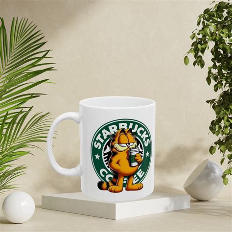 Garfield Starbucks Mug Oz Custom Ceramic Collector S Cup Etsy