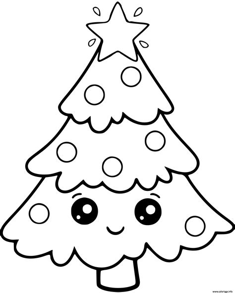 Coloriage Sapin De Noel Kawaii Mignon Facile Dessin Noel Imprimer The