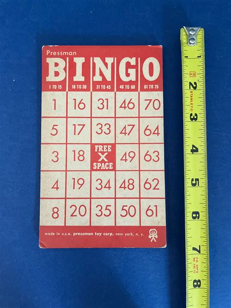 Vintage Pressman Bingo Game Cards Etsy