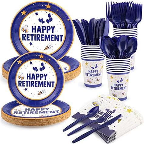 Amazon Whaline Pcs Retirement Party Plates And Napkins Set