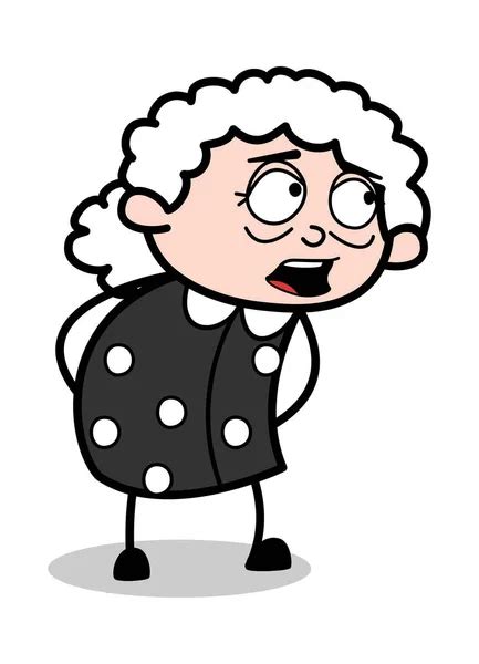 Talking Old Cartoon Granny Vector Illustration Stock Vector Image By