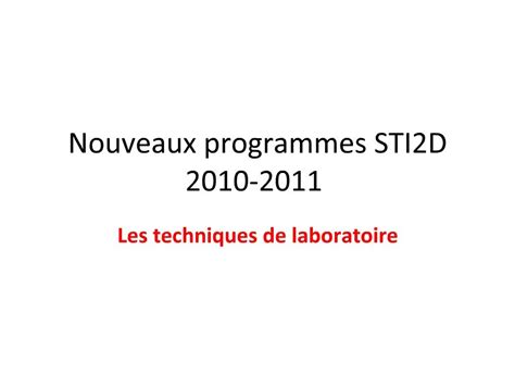 Ppt Nouveaux Programmes Sti D Powerpoint Presentation Free