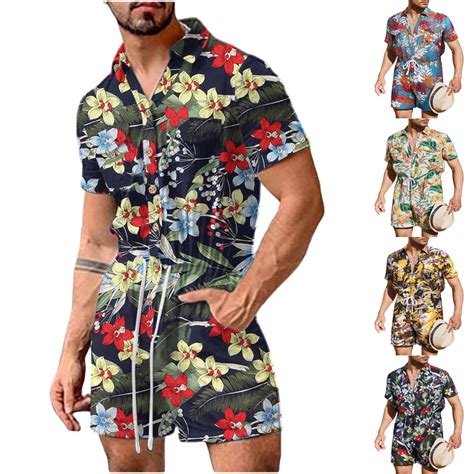 Novo Ver O Macac O Masculino De Algod O Linho Floral Estampada Florida