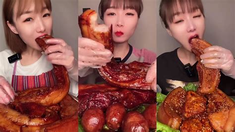 ASMR SOSLU ÇİN YEMEKLERİ SPICY CHINESE FOOD 吃辛辣的中国菜 Pork Belly