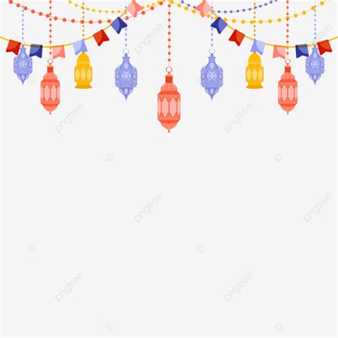 Ramadan Kareem Decoration Lamps And Stars Hanging Islamic Elements On A