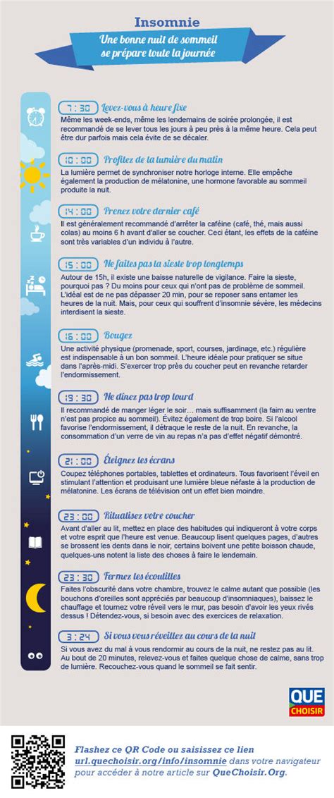 insomnie infographie une bonne nuit de sommeil se prepare toute la