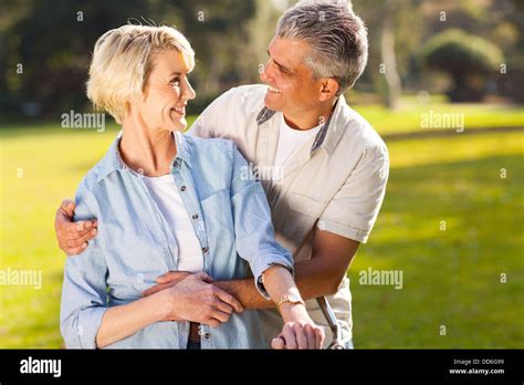 Portrait Of Loving Mature Couple Looking Each Other Outdoors Stock Photo Alamy