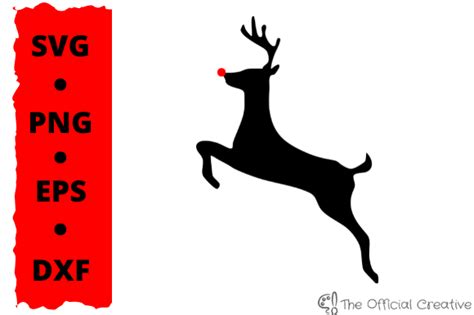 Rudolph Red Nosed Reindeer Silhouette Graphic By Theofficialcreative