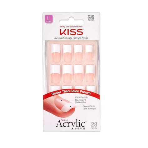 Amazon Kiss Salon Acrylic French Count Long Length Nude Pack Of Beauty Personal Care