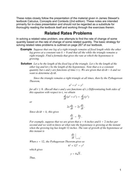 Related Rates Problems