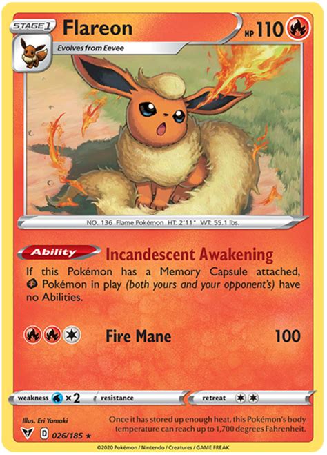 Flareon Vivid Voltage 26 Pokemon Card