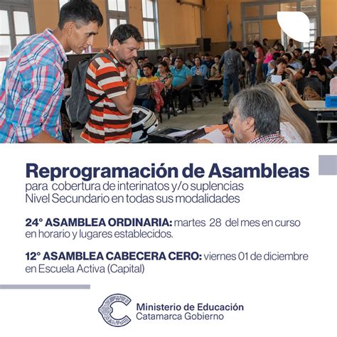 Ministerio De Educación Gobierno De Catamarca Nuevas Fechas De Asambleas Para Nivel Secundario