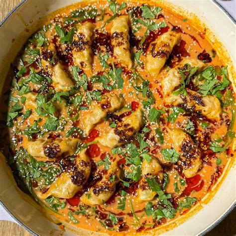 Viral One-Pan Baked Dumplings - Snacking Emily