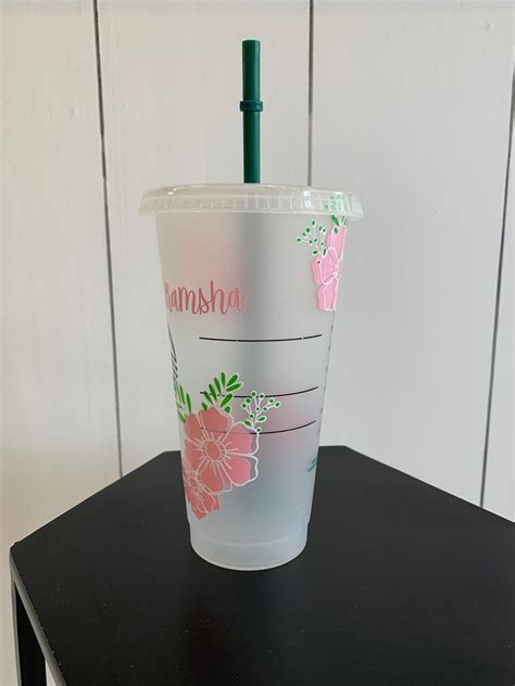 Reusable Starbucks Cup With Lid And Straw 24oz Cold Coffee Etsy