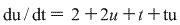 Solved Find The Differential Equation Du Dt 2 2u T Chegg