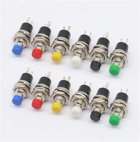 Pcs Pbs Mini Momentary Push Button Switch No Nc Mm Red Yellow