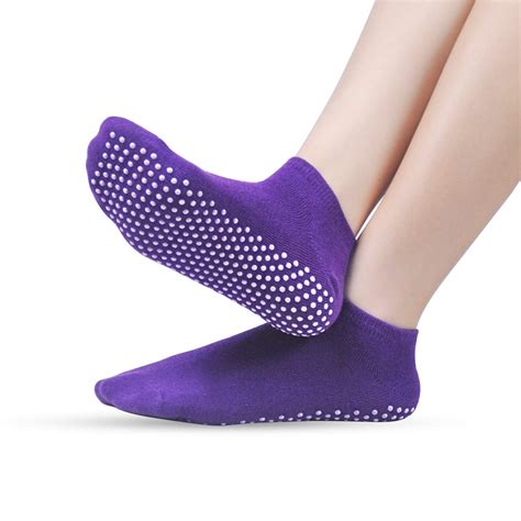 Grip Dance Pilates Yoga Non Slip Socks 4 Pack Ballet Barre Sticky Grippers For Women