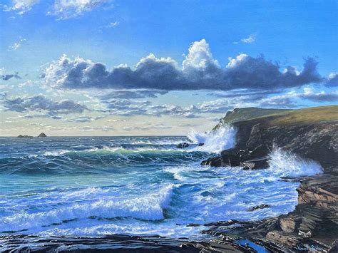 Afternoon Light Boobys Bay Vincent Basham Seascape Artist Cornwall