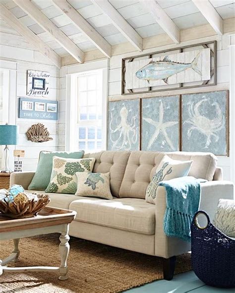 10 Coastal Beach Themed Living Room On A Budget Decoomo