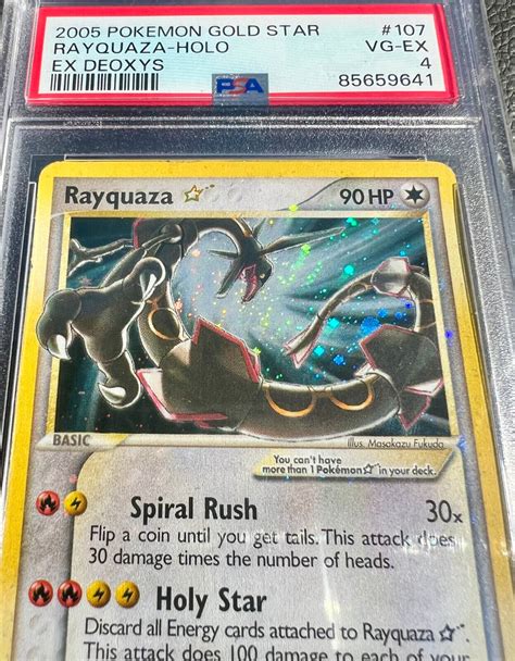 Rayquaza 107 107 Gold Star Holo Ex Deoxys 2005 Amazing Swirl Psa 4 Ebay