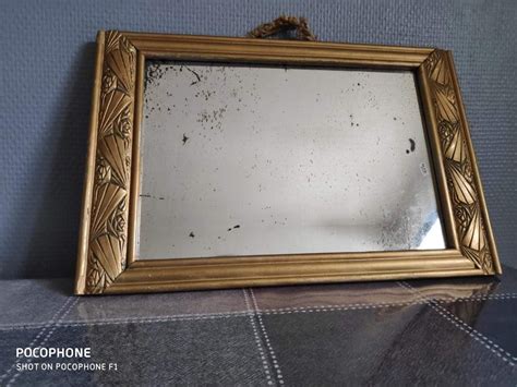 ancien miroir art déco cadre en bois doré Luckyfind