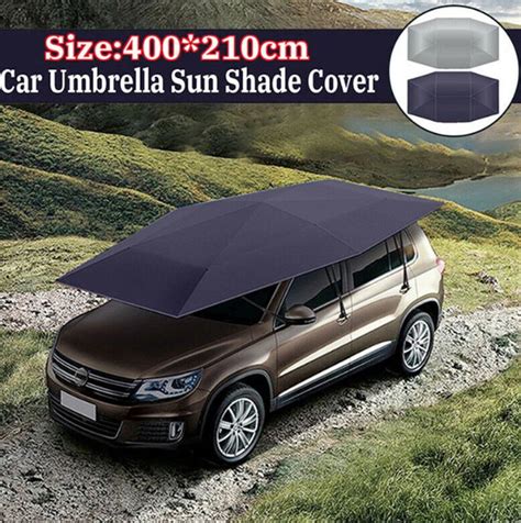 4x2 1m Car Umbrella Sun Shade Cover Car Protective Umbrella Oxford Cloth Uv Resistant Foldable