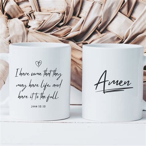 Life to the Full Bible Verse Study Mug, Christian Faith Mug Gift, Bible