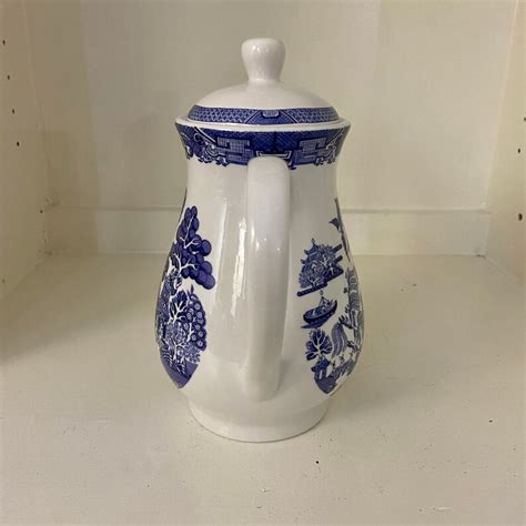 Blue Willow Tea Coffee Pot By Royal Cuthbertson Etsy