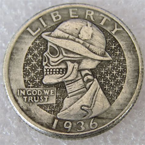 Aliexpress.com : Buy Type#W(01)Hobo Creative 1936 Washington Quarter Dollars skull zombie ...