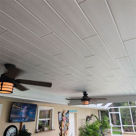 White Laminate Ceiling Planks Shelly Lighting