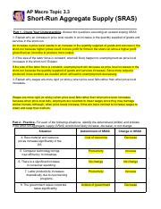 Macro Topic 3 3 Short Run Aggregate Supply SRAS Pdf AP Macro Topic 3