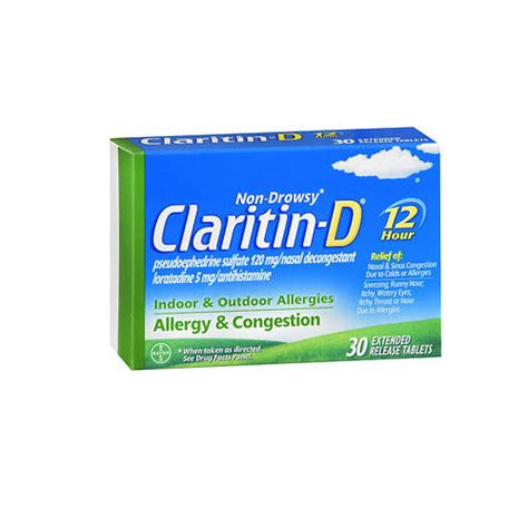 Claritin D 12 Hour Allergy And Congestion 30 Tabs By Claritin Shop