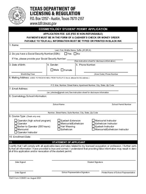 Texarkana College Cosmetology Department Form Fill Out And Sign