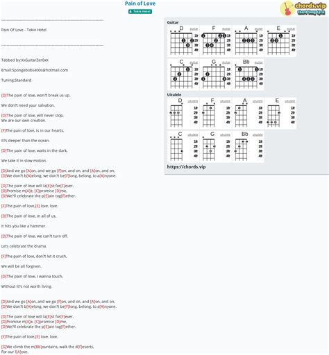 Chord Pain Of Love Tab Song Lyric Sheet Guitar Ukulele Chords Vip