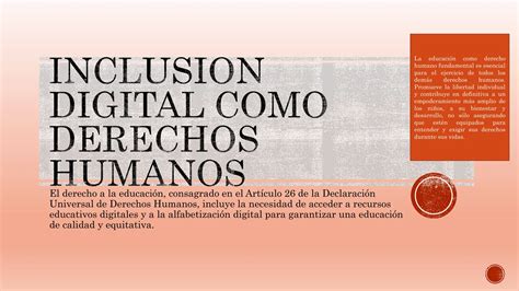 Inclusion Digital Como Derechos Humanos Pptx Descarga Gratuita