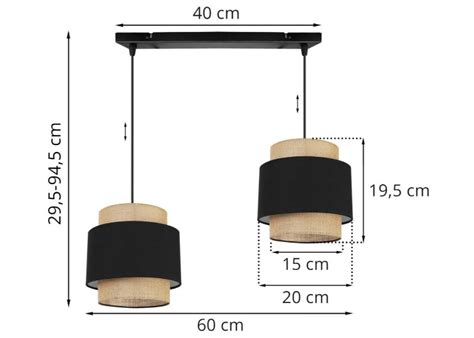 ᐈ Wisząca lampa BOHO na listwie jutowe abażury regulacja wysokości