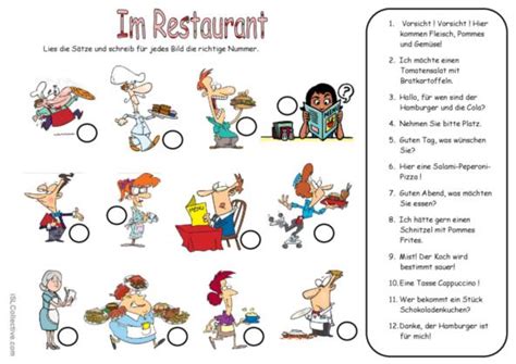 Restaurant Deutsch Daf Arbeitsbl Tter Pdf Doc