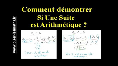 D Montrer Qu Une Suite Est Arithm Tique Exemples Corrig S