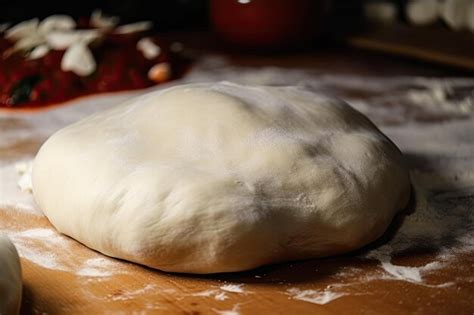 Premium AI Image | Closeup of pizza dough ready for the toppings and ...