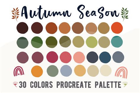 Procreate Color Palette Autumn Season Graphic By Chubby Design · Creative Fabrica