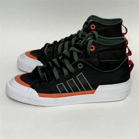 Adidas Originals Nizza Hi Dl Men Size 7 High Top Shoes Black Green