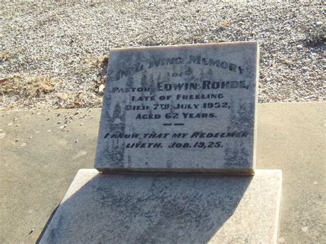 Rev Edwin Rohde Unknown 1952 Find A Grave Memorial