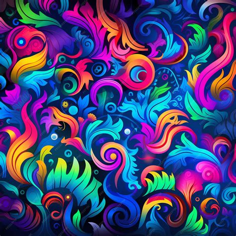 Premium AI Image | NEON SWIRL PATTERN