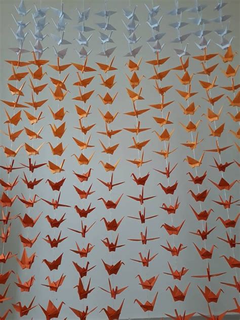 1000 Ombre Orange Paper Cranes On String Origami Cranes 50 Etsy