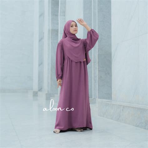 Jual Nafisah Gamis Set Hijab Crinkle Airflow Busui Friendly Gamis