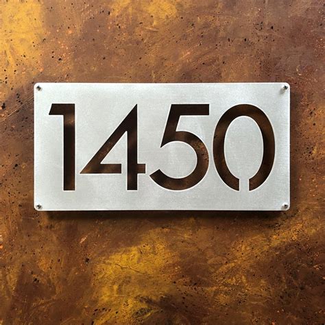 Modern Aluminum House Numbers Custom Modernist Address Sign In Brushed