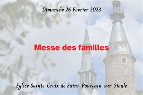 MESSE DES FAMILLES 26 FEVRIER 2023 Paroisse Saint Vincent Diocèse