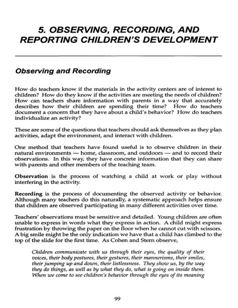 5 Observing Recording And Reporting Childrens Development