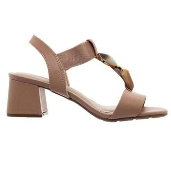 Sandália Salto Grosso Feminina Modare Nude Sandália Feminina